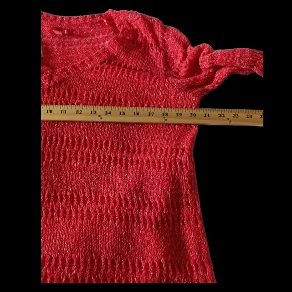-Elle loose knit sweater size L coral color - Picture 7 of 7